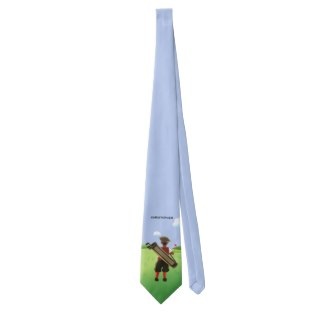 Fun personalized cartoon golf neck tie