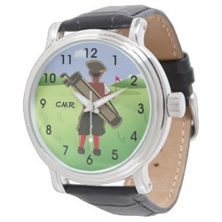 Personalized cartoon golf watch