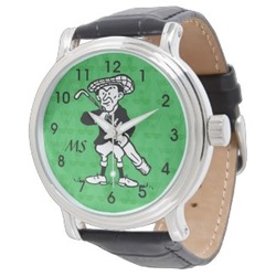 Personalized golf cartoon wristwatch